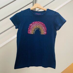 J.Crew Girls' sequin rainbow tee
